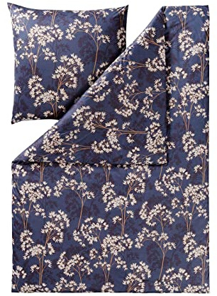 ESTELLA Mako Interlock Jersey Bettwäsche Riona Nachtblau 1 Bettbezug 135 x 200 cm + 1 Kissenbezug 80 x 80 cm