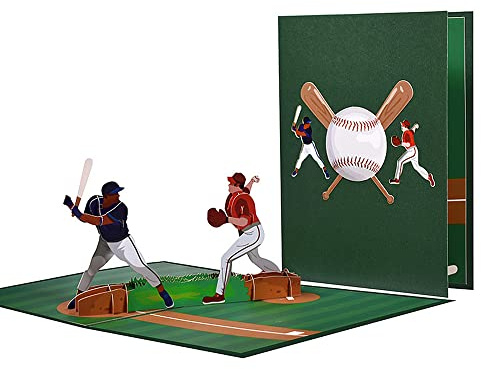 Pop Up Birthday Card,3D Baseball Card,Graduation Card,Encouragement Card,Folded Card with Envelope