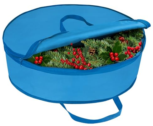 Aufbewahrungstasche,Weihnachtskranz-Aufbewahrungsbehälter-Tasche, Weihnachts-Hängekranz, Erweiterbarer Raum mit Griff und Reißverschluss Für Weihnachtsdekorationen Kränze,Girland Aufbewahrungstasche