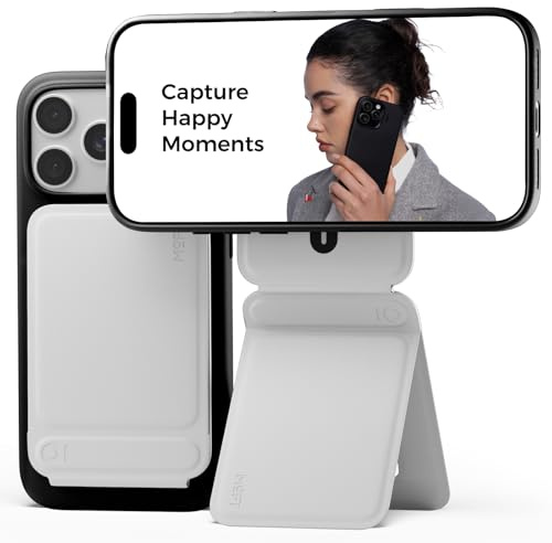 MOFT Phone Tripod Stand Selfie Stick for iPhone, Multi-Angles iPhone Stand, Lightweight & Portable Phone Holder, Strong Magnets, MOVAS Vegan Leather, Travel Essentials, Misty Cove (Without Card Slot)