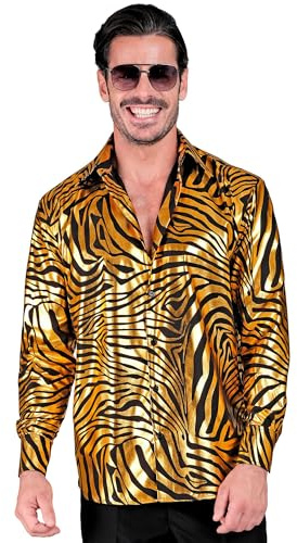 Widmann – Party Fashion skjorta, zebramönster, djurtryck, djurkostym, showmen, 80-talet, disco Fever
