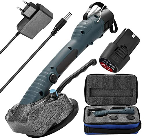 Weytoll Vibratori per Piastrelle a Batteria 45kg, 10 marce di frequenza regolabili per la posa di piastrelle a parete 100 x 100 mm (2 batterie)