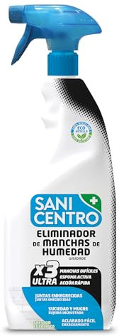 Sanicentro Eliminador de Manchas de Humedad | Elimina moho, hongos y juntas negras | Aroma fresco a eucalipto | Espuma activa de precisión | Pistola 750ml