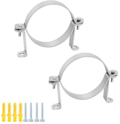 DIANGUOLUZHE 2 Pcs 4 Inch Pipe Hangers, 304 Stainless Steel Split Ring Hanger ,Heavy Duty Split Ring Pipe Hanger,Metal Pipe Clamps,with Mounting Screws