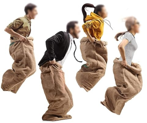 Burlap Bags Large Outdoor Lawn Games Bag | Tough Heavy Duty Game Props for Family Reunion Carnival Picnic Birthday Halloween Bbq
