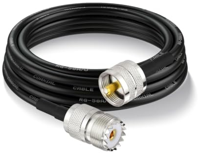Superbat UHF/VHF Koaxialkabel 3m PL259 Stecker zu Buchse RG58 Kabel 50 Ohm für Antennenschalter, SWR-Messer & Zweiseitenfunk