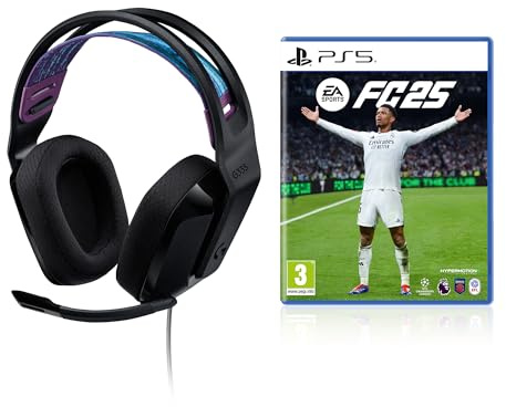 Logitech G G335 Wired Gaming Headset & EA SPORTS FC 25 (PS5 - PlayStation 5), Soft Bundle - Black | (PS5 - PlayStation 5), Soft Bundle - Black