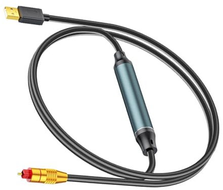Qsvbeeqj Adattatore audio da USB a ottico Convertitori audio Cavo SPDIF Connessione porta USB a fibra ottica suono per computer portatile