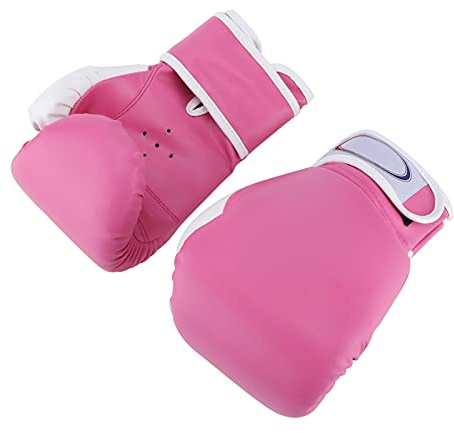 JTLB Boxhandskar för barn, muay thai-handskar för pojkar och flickor, träningshandskar i PU-läder med ventilationshål, hög elasticitet och komfort (rosa)