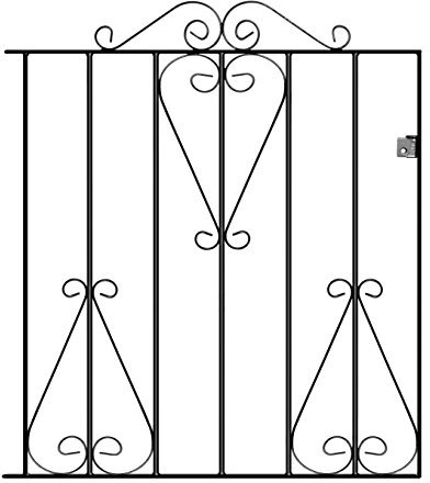 Classic Metal Scroll Garden Gates 914mm High galvanised Wrought Iron Style pedestian Swing gate (838mm Gap x 914mm High CSZP2)