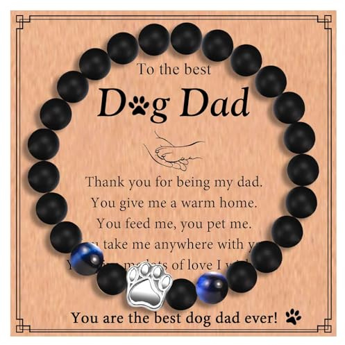 EYQV Braccialetto con stampa di zampe, regalo per gli amanti dei cani, regalo per Natale, compleanno, festa del papà