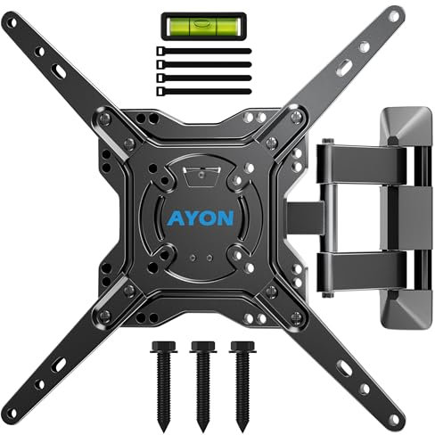 AX500 TV Wall Bracket for 26–60” TVs – Full Motion Tilt & Swivel Mount, Holds 45kg, Max VESA 400x400, Fits Samsung, LG, Sony, Hisense (Universal Wall Mount) Flat & Curved LED/LCD TVs