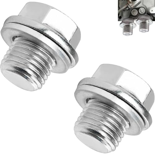 Alriedy Lot de 2 bouchons de vidange d'huile avec bague d'étanchéité, bouchon de vidange d'huile avec rondelle filetée, carter d'huile en carter d'huile en adaptateur avec joints (M12), pour voiture