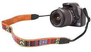 Lauviomify Sangle d'appareil photo - Ceinture de Cou en Toile Coton Tressée - courroie de cou appareil photo avec Rayures Colorées - Pour appareil photo reflex numérique Canon etc
