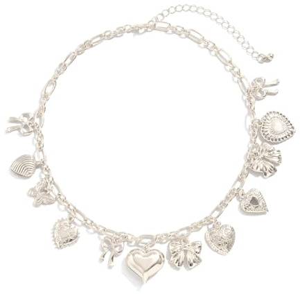 GUYOSWXNM Collier chaîne multi-breloques en or pour femmes - bijoux de déclaration de conception coeur et nœud papillon pour un usage quotidien et élégant