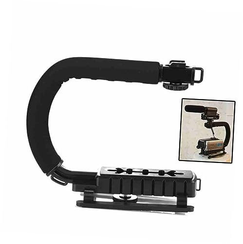QUMIIRITY Stabilisateur De Caméra Portable Et Support De Caméra pour Appareil Photo Reflex, Noir, Design en c Et U, pour Vidéo Stabilisée en Voyage Et Autoportraits