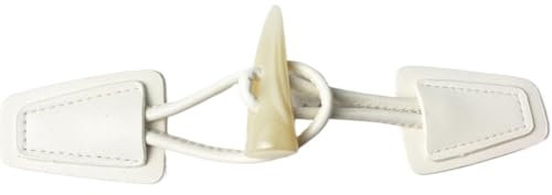 YKMYXZ Knebelknöpfe, 17,5 cm, 3 Paar weiße Lederknöpfe for Aufnähen, Knebelverschluss aus Leder for Mäntel, Strickjacken, Jacken(White)