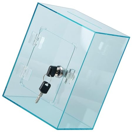 Xinsheinelry Moderne Banche Acriliche Quadrate Bancine Rompere Risparmio Monete Chiaro Resistente alla Cassetta Sicurezza del Coperchio Sicurezza.