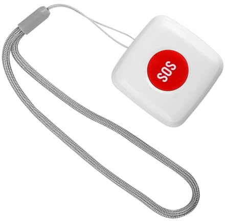 HOMSFOU Sos Emergency Button for Elderly Caregiver Wireless Remote Call Button Panic Alert for Seniors -click Help System White