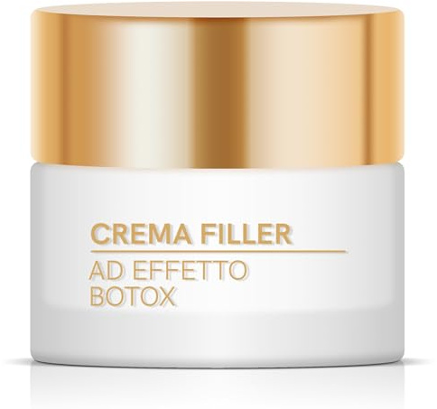Crema Lifting Viso per Riduzione Rughe d’Espressione, Rimpolpante e Illuminante - Con Acido Ialuronico con Texture Leggera per Pelle Liscia