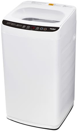 COMFEE' Portable Washing Machine, 0.9 cu.ft Compact Washer With LED Display, 5 Wash Cycles, 2 Built-in Rollers, Space Saving Full-Automatic Washer with wheels