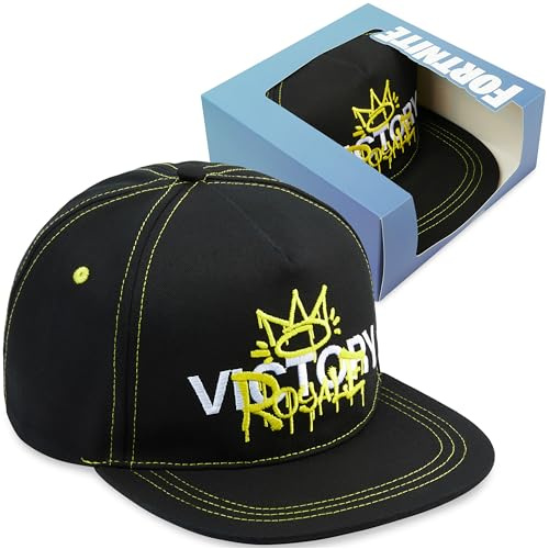 Fortnite Gorra Niño 6-14 Años, Gorra Infantil Ajustable con Cierre Snapback, Gorra de Verano para Niños, Regalo para Gamer (Negro/Amarillo Fortnite Gorra)