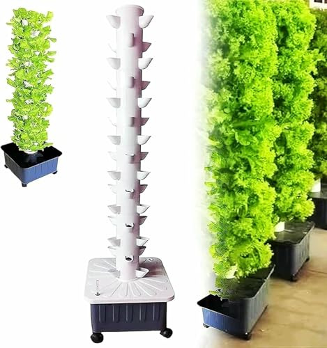 RRrawgff Torre idroponica a 15 Strati e 45 Fori, Sistema di piantagione idroponica, Sistema di piantagione idroponica per Giardino Verticale, piantagione in Serra agricola