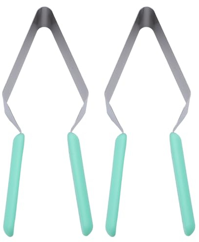 DIYEAH 2 pezzi Tagliapasta in acciaio inox per torte di compleanno e matrimonio - Lama resistente con impugnatura ergonomica antiscivolo - Strumento sicuro per tagliare dolci e torte, verde