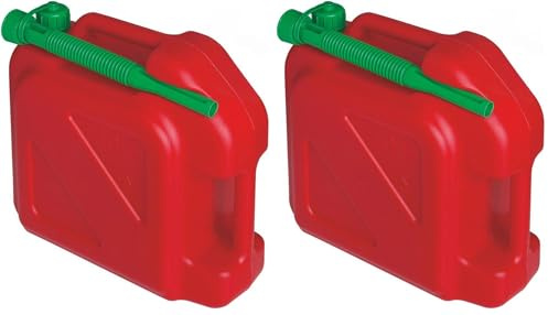 ToM PaR Bidón gasolina 10 litros | Gasóleo | Combustible | Boquilla exterior | Indicador de nivel | Tapa embudo rosca con precinto | Con Manguera | Garaje | Taller | Coche | Barco | Moto