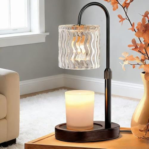 GOIUEDBZ Candle Warmer Lamp Electric: Dimmable Timer Candles Warming Lamps - Height Adjustable Burner Jar - No Flame Scented Melts Wax - All Candle Jars Home Decor Table Light