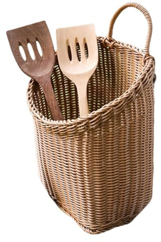 Cesti per Parete | Portafrutta e Portapane in Intrecciato | da Parete in Rattan | per Cucina Ingresso Camera Soggiorno Casa Interno Esterno
