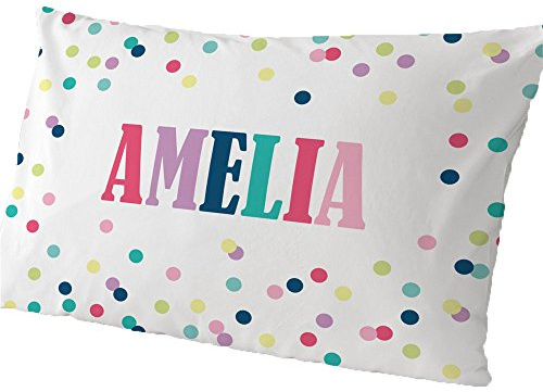 GiftsForYouNow Polka Dots Personalized Pillowcase, Girl