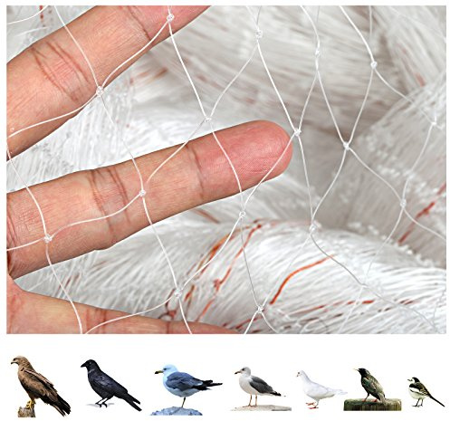 GWHOLE 33 x13 Ft Bird Netting for Garden Tree and Plant Protection, Garden Netting with 1 Inch Mesh Net for Anti Bird Chicken Deer, White