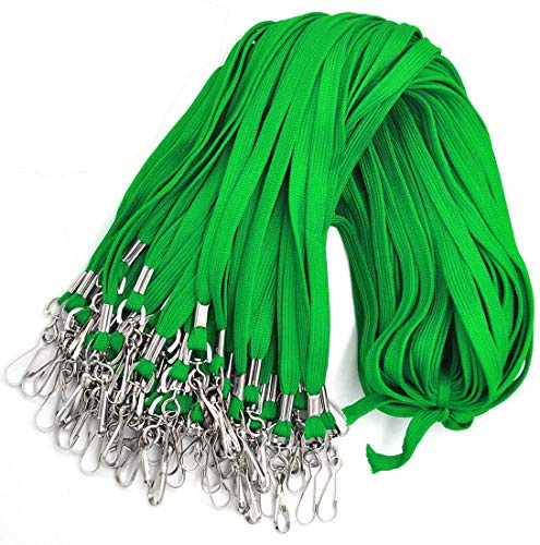 Bird Fiy nyckelband 100-pack bulk märkesband för ID-märken halskryssning snodd namnbricka snodd ID-hållare (grön, 100-pack)