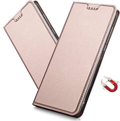 MRSTER Coque pour iPhone X Housse, Étui à Rabat avec Carte Fentes, Fermeture Magnétique, Antichoc Ultra Mince Protection Case pour Apple iPhone X/iPhone XS. DT Pink