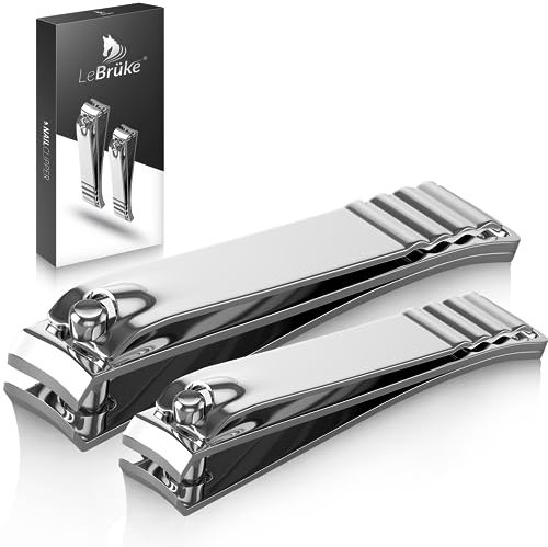Lebrüke® Nagelknipser 2er Set - In 2 Größen für glatten Schnitt - Premium Nagelschneider und Nagelschere Fußnägel und Fingernägel