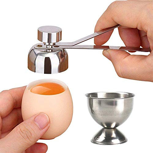 Stainless Steel Egg Top Remover and Cutter - Hard/Soft Boiled Egg Topper Kitchen Tool
