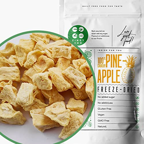 Piña Liofilizada | 100% Fruta Pura Piña Seca Liofilizada | Freeze Dried Fruit | Piña Deshidratada Frescas | Fruta Liofilizada Gefriergetrocknete Ananas | Freeze Dried Pineapple ZingyZoo