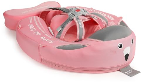 HECCEI Flotador de Natación para Bebés Mambobaby Non Inflable Flotador Piscina con Toldo Cola, Baby Swimming Float para Bebe Pool Playa Tina de 3 a 24 Meses