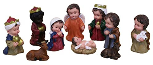 TOPBATHY 1satz Titel Krippenfiguren Aus Harz Religöse Weihnachtsdekoration Mit Jesus Maria Und Engel Handwerkskunst Für Zuhause Und Kirche Beschreibung Handwerkskunst Krippenfiguren