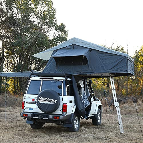 Dachzelt LKW SUV Camping Dachzelt mit Leiter und Solar-Notlicht, Wasserdichtes Schiebedachzelt Atmungsaktiver Großraum Outdoor Reise Angelanhänger Zelt für 2-5 Personen