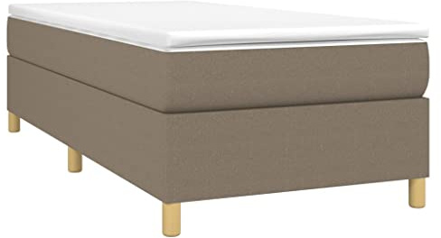 vidaXL Boxspring-sängram taupe 100x200 cm tyg