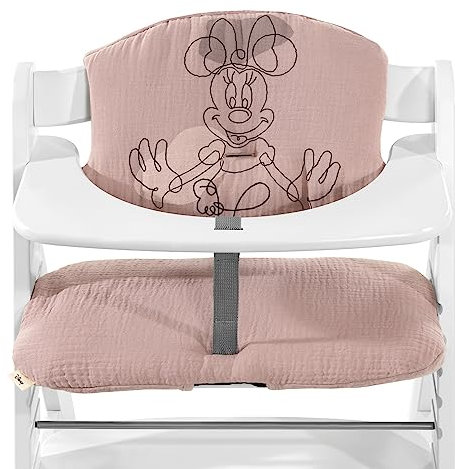 hauck Highchair Pad Select, Disney Minnie Mouse Rose - Hochstuhl Sitzkissen Kompatibel mit Alpha+, Beta+, Arketa Holzhochstuhl, 6-36 Monate, Anti-Rutsch, Doppelte Polsterung, Einfache Befestigung