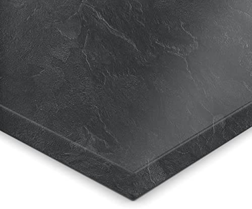 AUPROTEC Dekorplatte 19 mm Schiefer 20x90 cm – rundum ABS-Kante, pflegeleicht & robust für Regale, Möbel, Innenausbau