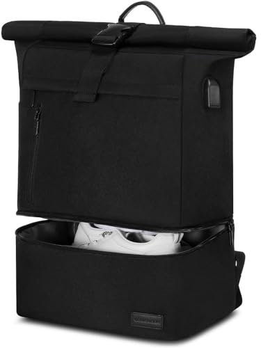 LOVEVOOK Rucksack Damen Herren Wasserdicht Rolltop Reiserucksack mit Schuhfach mit Schuhfach Laptopfach 17 Zoll Arbeitsrucksack für Reise Sportrucksack Trekkingrucksack