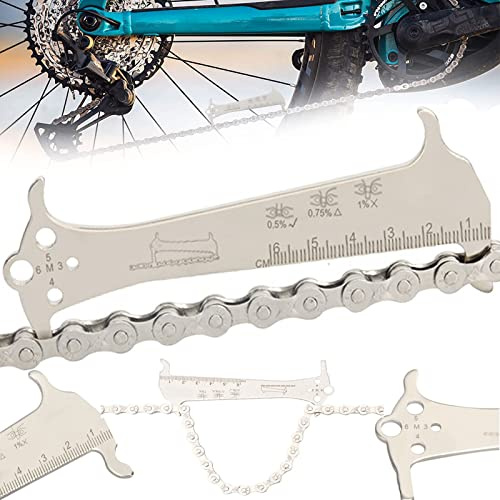 WTpin Kettenlehre Fahrrad 3-In-1, Fahrrad Kettenmesslehre, Kettenverschleiss Grau, Fahrräder Kettenverschleißlehre, Kettenmesslehre Kettenlehre Fahrrad, Kompatibel mit Allen Fahrradketten(130 * 50mm)