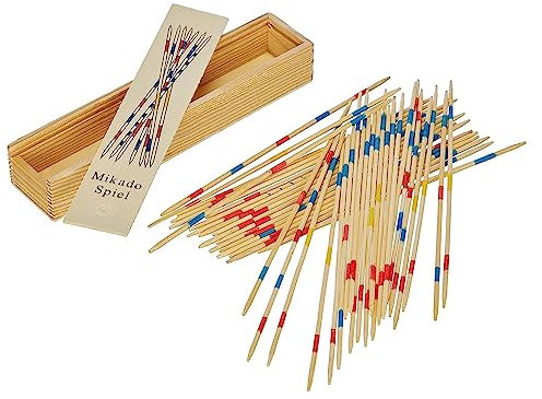 Generico Shangai Mikado Multiplayer Strategie Holz Brettspiel 41 Stöcke in verschiedenen Farben mit wiederverschließbarer Box Spaß für die Familie