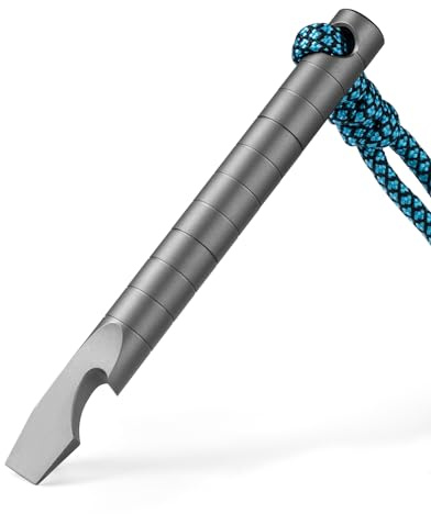 TISUR Titanium EDC Pry Bar, Keychain Prybar Multitool With Bottle Opener, 6 in 1 Portable Pocket Mini Crowbar Tool