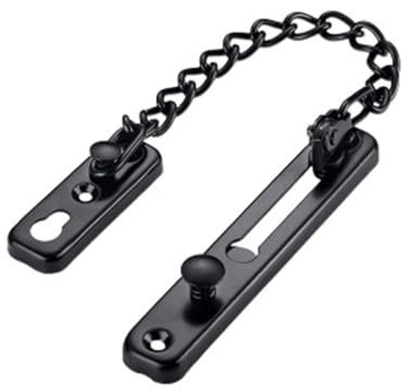 TüRkette Diebstahlsichere Türkette aus Edelstahl 304, Türriegel, Silber, Bronze, Gold, Schwarz, Türschloss, Sicherheitstür-Kettenschloss-Hardware (Color : J)