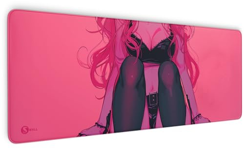Gaming Mauspad XXL Mousepad Hot Cute Girl Büro | Format 800 x 300 mm 4 mm Oberfläche rutschfest mit vernähten Kanten für Gaming Büro Schreibtisch für Gaming Büro PC